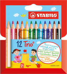 Stabilo Trio 12 stk korte fargeblyanter