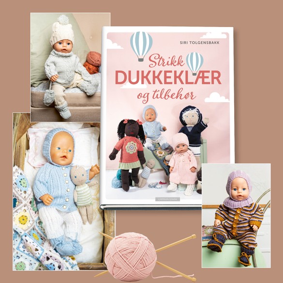 Strikk dukkeklær og tilbehør i Barnas egen bokverden