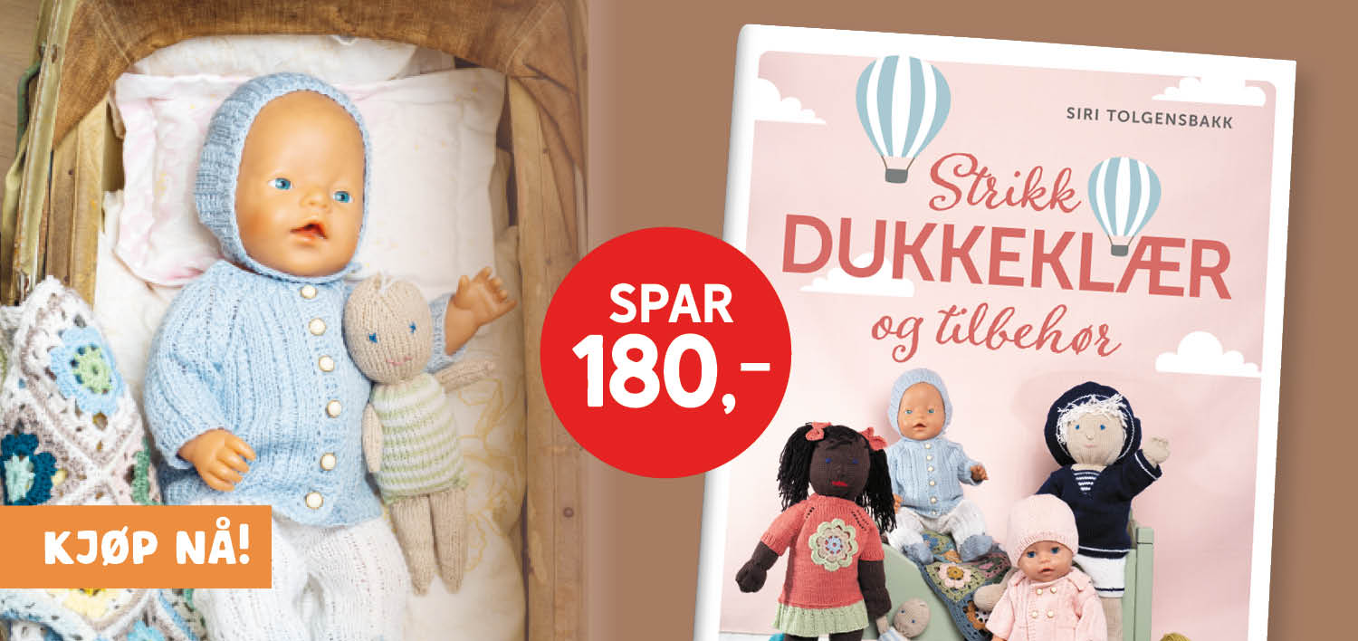 Strikk dukkeklær og tilbehør i Barnas egen bokverden