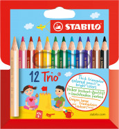 Stabilo Trio 12 stk korte fargeblyanter