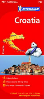 Kroatia (MI 757) av Michelin (Kart, falset)
