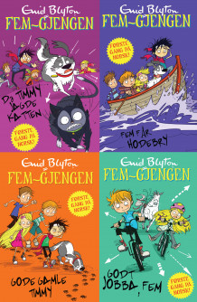 Fem-gjengen : illustrert lesepakke ; Da Timmy jagde katten ; Fem får hodebry ; Godt jobba, Fem ; Gode, gamle Timmy av Enid Blyton (Pakke)