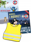Omslag - Barnas Trafikklubb - Mikkel i mørket og Hanna og Katten, Barnas trafikklubb, aktivitetsbok og refleksvest