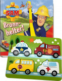 Omslag - Brannmann Sam klaffebok: Brannhelter! og puslespill med biler