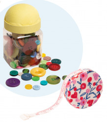 Hobbyutstyr - knapper og målebånd (Pakke)