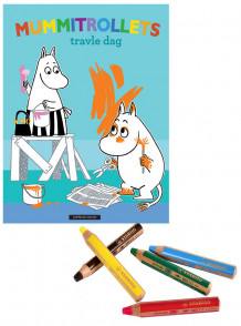 Mummitrollets fargeleggingsbok og Stabilo fargestifter- 5 stk (Pakke)